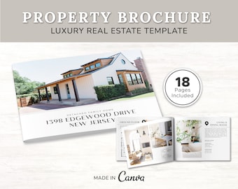 Real Estate Property Brochure | Real Estate Marketing | Property Magazine | Realtor Listing Flyer | Open House Brochure | Canva Template