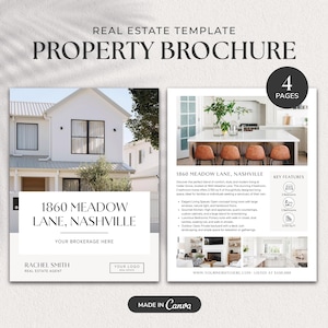 Brochure immobiliare moderna / Brochure immobiliare / Marketing immobiliare / Brochure mezza piega / Volantino di quotazione / Brochure Open House / Canva