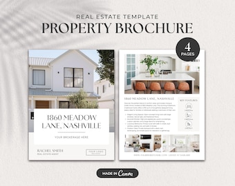 Modern Property Brochure | Real Estate Brochure | Real Estate Marketing | Half Fold Brochure | Listing Flyer | Open House Brochure | Canva
