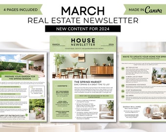 Real Estate March Newsletter | Real Estate Marketing | Realtor Template | Real Estate Newsletter | Realtor Email Marketing | Canva