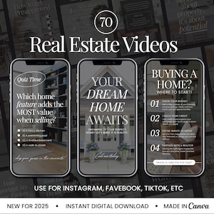 Real Estate Reels Template | Real Estate Social Media | Real Estate Marketing | Instagram Reels Video | Faceless Reels | Canva Video Reels