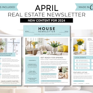 Real Estate April Newsletter | Real Estate Marketing | Realtor Template | Real Estate Newsletter | Realtor Email Marketing | Easter | Canva
