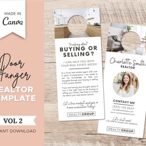 Real Estate Door Hanger Template Vol 2 | Realtor Door Knocking | Real Estate Farming | Neighborhood Flyer | Real Estate Marketing | Canva