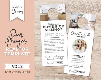 Real Estate Door Hanger Template Vol 2 | Realtor Door Knocking | Real Estate Farming | Neighborhood Flyer | Real Estate Marketing | Canva