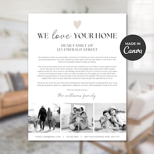 Plantilla de carta de oferta para el hogar / Carta de oferta para el comprador / Nos encanta su carta para el hogar / Carta para el hogar familiar / Marketing inmobiliario / Plantilla Canva
