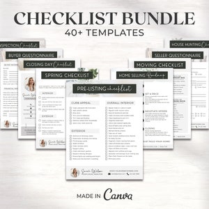 Real Estate Checklist | Buyer and Seller Checklist | Real Estate Marketing | Real Estate Template | Closing Day Checklist | Realtor Canva