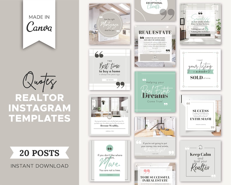 20 Realtor Quotes Instagram Posts Real Estate Social Media Etsy