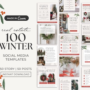 Real Estate Christmas Posts | Real Estate Social Media | December Posts | Real Estate Christmas Marketing | Real Estate Holiday Templates