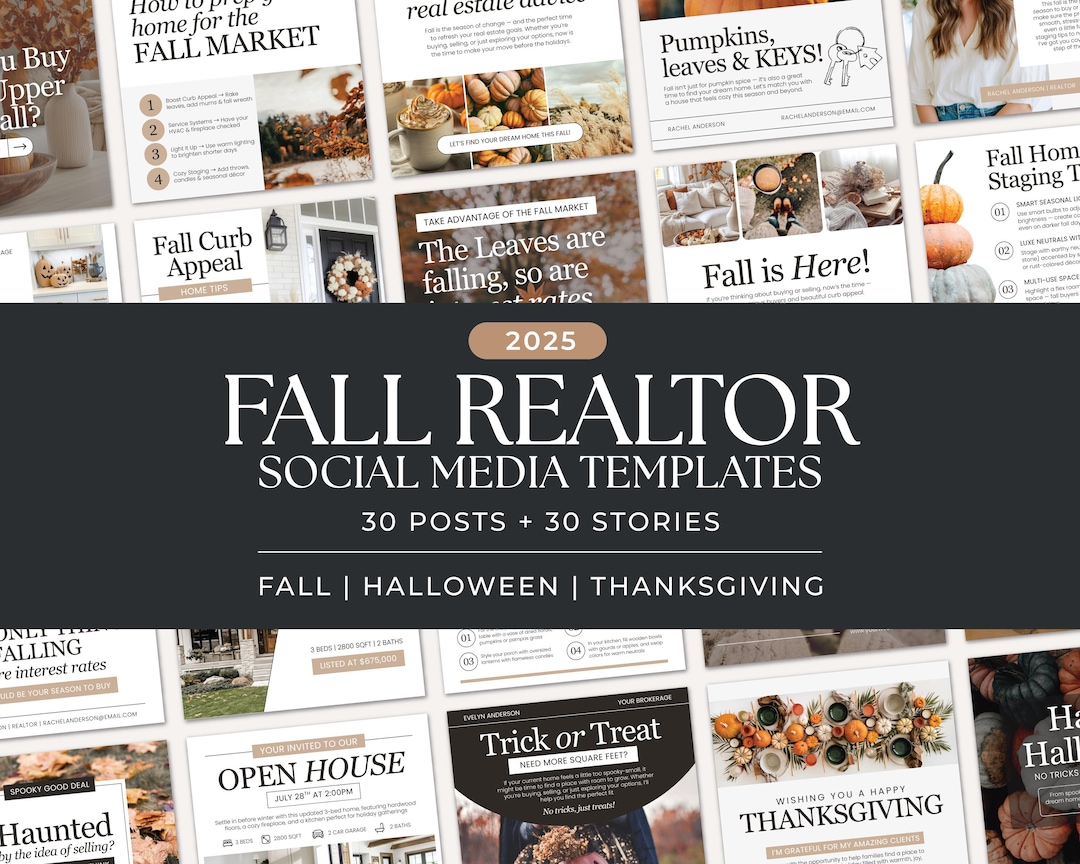 Fall Real Estate Instagram Posts | Real Estate Social Media | October ...