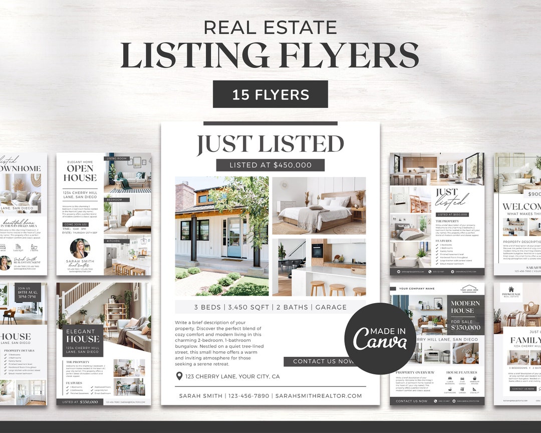 Real Estate Flyer Bundle | Editable Listing Flyers | Real Estate ...