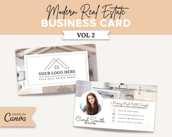 Business Card Canva Template | Vol 2 | Real Estate Business Card | Modern Business Card | Realtor Business Card | Editable Canva Template