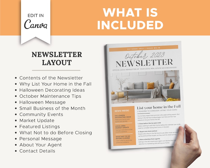 Real Estate October 2023 Newsletter Real Estate Marketing Realtor Newsletter Realtor Email Marketing Canva Template Printable image 4