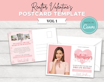 Valentines Real Estate Postcard | Real Estate Fall Marketing | Realtor Pop By Card | Realtor Postcard Template | Real Estate Farming | Canva