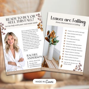 Real Estate Fall Maintenance Postcard | Real Estate Marketing | Fall Home Maintenance | Realtor Postcard | Fall Seasonal Mailer | Canva