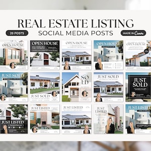 Real Estate Instagram Posts | Listing Update | Real Estate Social Media | Real Estate Marketing | Luxury Realtor Templates | Instagram Canva