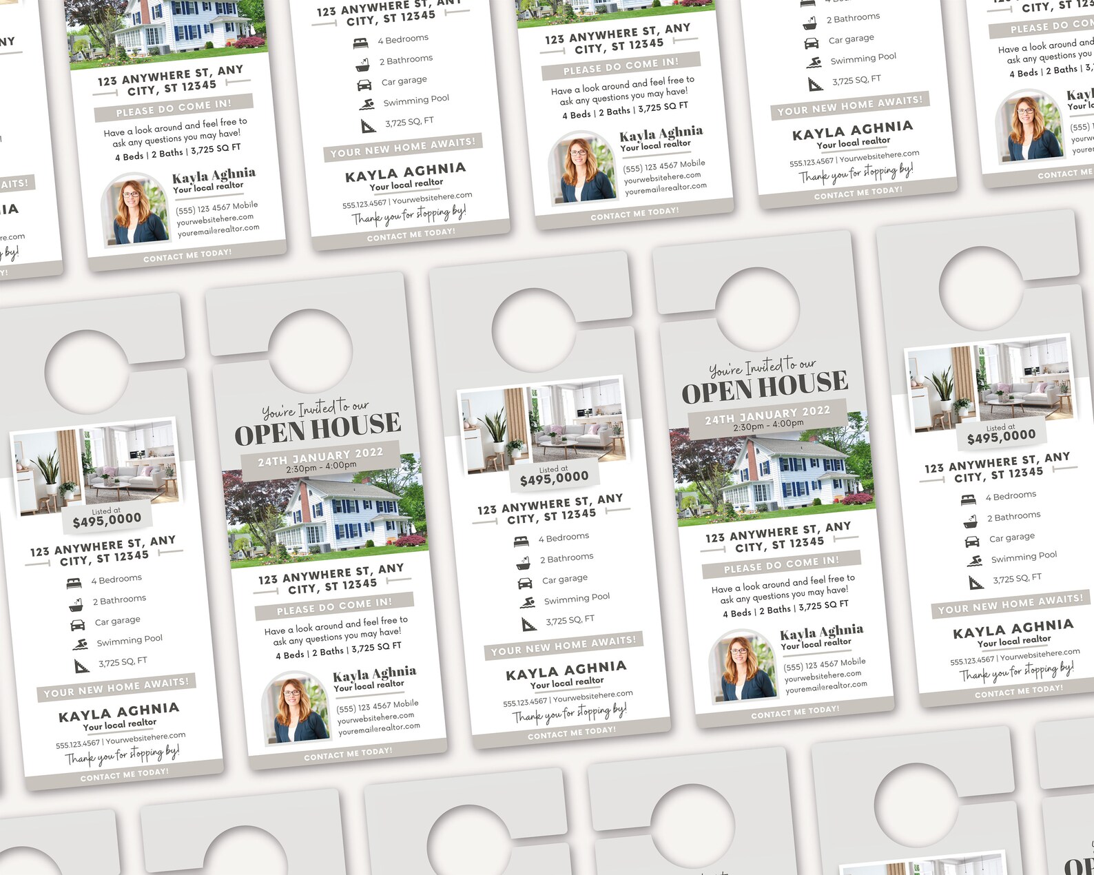 Open House Real Estate Door Hanger Realtor Door Knocking Etsy