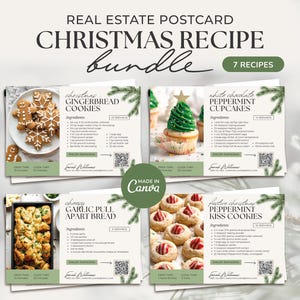 Weihnachtsgrundstück Postkarten | Winter Rezept Postkarte Vorlage | Grundbesitz Landwirtschaft | Makler | Canva Vorlage