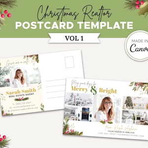 imobiliário do Natal Cartão Postal | Modelo de cartão postal do corretor de imóveis do inverno de <br> Entrega Rápida? Cartão de cultivo dos bens imobiliários | Modelo de corretor de imóveis de Natal | Modelo de tela