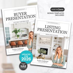 Real Estate Seller Guide & Home Buyer Guide Bundle | Real Estate Listing Presentation | NAR Settlement (Canva Template)