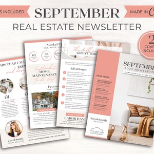 Real Estate Newsletter | September Newsletter | Real Estate Marketing | Realtor Printable | Real Estate Template | Mailer | Fall Newsletter