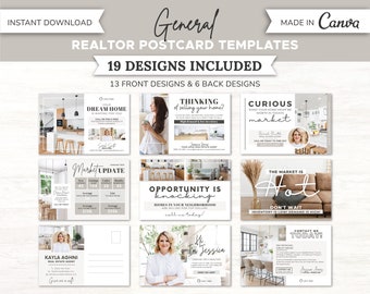 13 General Real Estate Postcards | Postcard Bundle Template | Real Estate Farming | Real Estate Marketing | Hello Neighbor Postcards | Canva