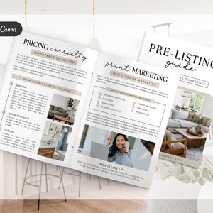 K&ouml;nnte beinhalten: Ein Leitfaden f&uuml;r Pre-Listing-Marketing f&uuml;r Immobilienmakler. Der Leitfaden enth&auml;lt eine Liste von Print-Marketingmaterialien wie Postkarten, Markt-Brosch&uuml;ren und Hinweisschilder. Der Leitfaden enth&auml;lt auch einen Abschnitt &uuml;ber die Bedeutung der richtigen Preisgestaltung eines Hauses.