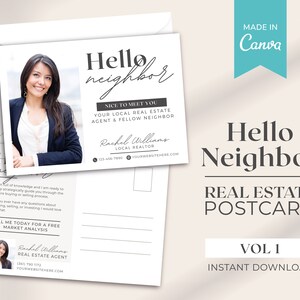 Real Estate Postcard | Hello Neighbor Postcard | Farming Postcard | Real estate marketing | Real Estate Mailer | Realtor Postcard | Canva