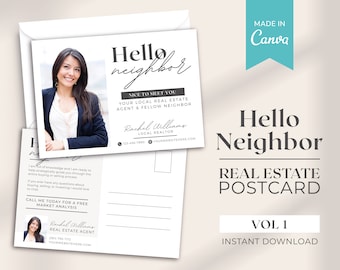 Real Estate Postcard | Hello Neighbor Postcard | Farming Postcard | Real estate marketing | Real Estate Mailer | Realtor Postcard | Canva