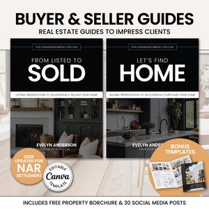 Real Estate Seller Guide and Home Buyer Guide Bundle | Buyer Presentation | Real Estate Marketing | Listing Presentation | NAR | Canva