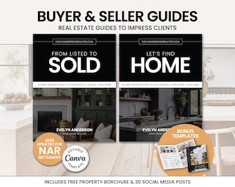 Real Estate Seller Guide and Home Buyer Guide Bundle | Buyer Presentation | Real Estate Marketing | Listing Presentation | NAR | Canva