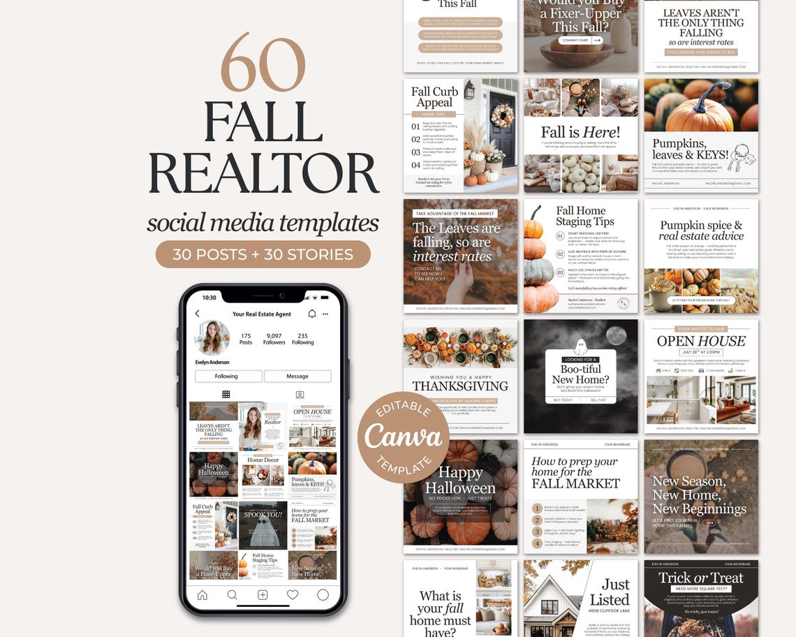 Fall Real Estate Instagram Posts | Real Estate Social Media | October ...