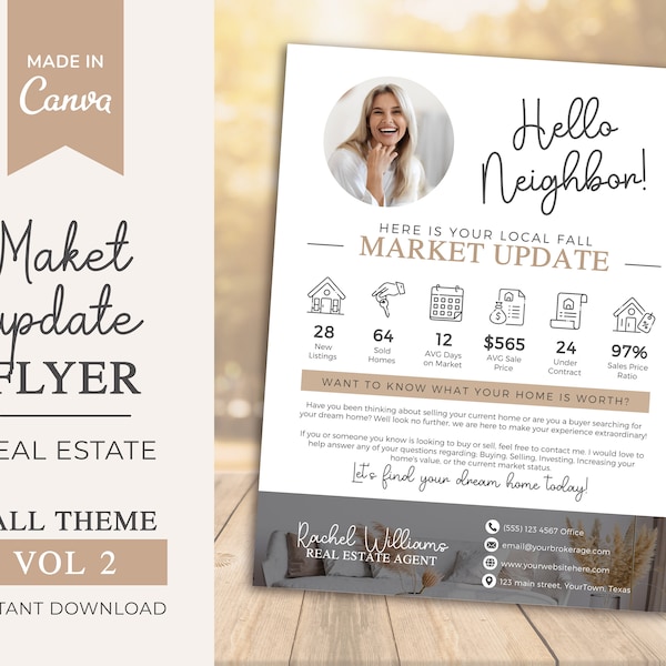 Herbst Wohnungsmarkt Update Flyer | Makler Flyer | Realtor Flyer | Makler | Realtor Market Update | Canva Vorlage