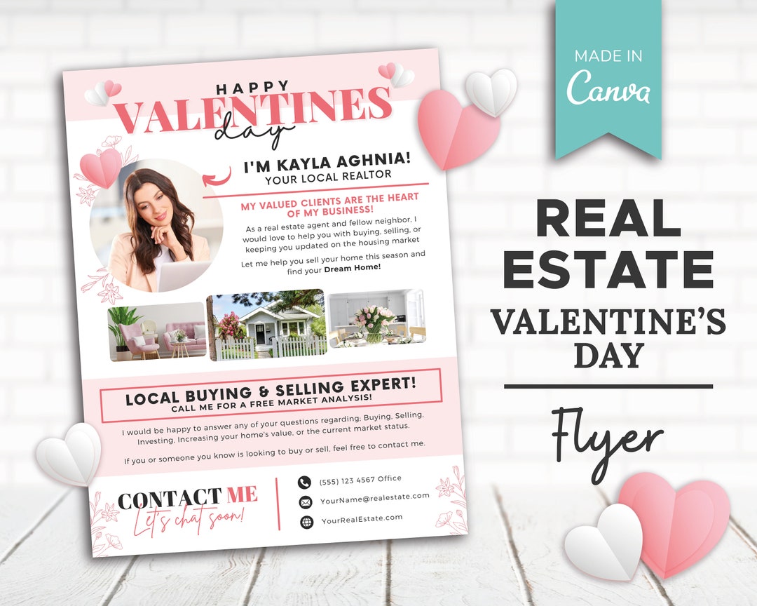 Real Estate Valentines Day Flyer Realtor Hello Neighbor Letter Realtor