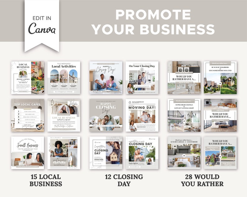 370+ Realtor Instagram Posts Ultimate Bundle | Real Estate Social Media Templates | Real Estate Marketing | Instagram Template | Canva image 5