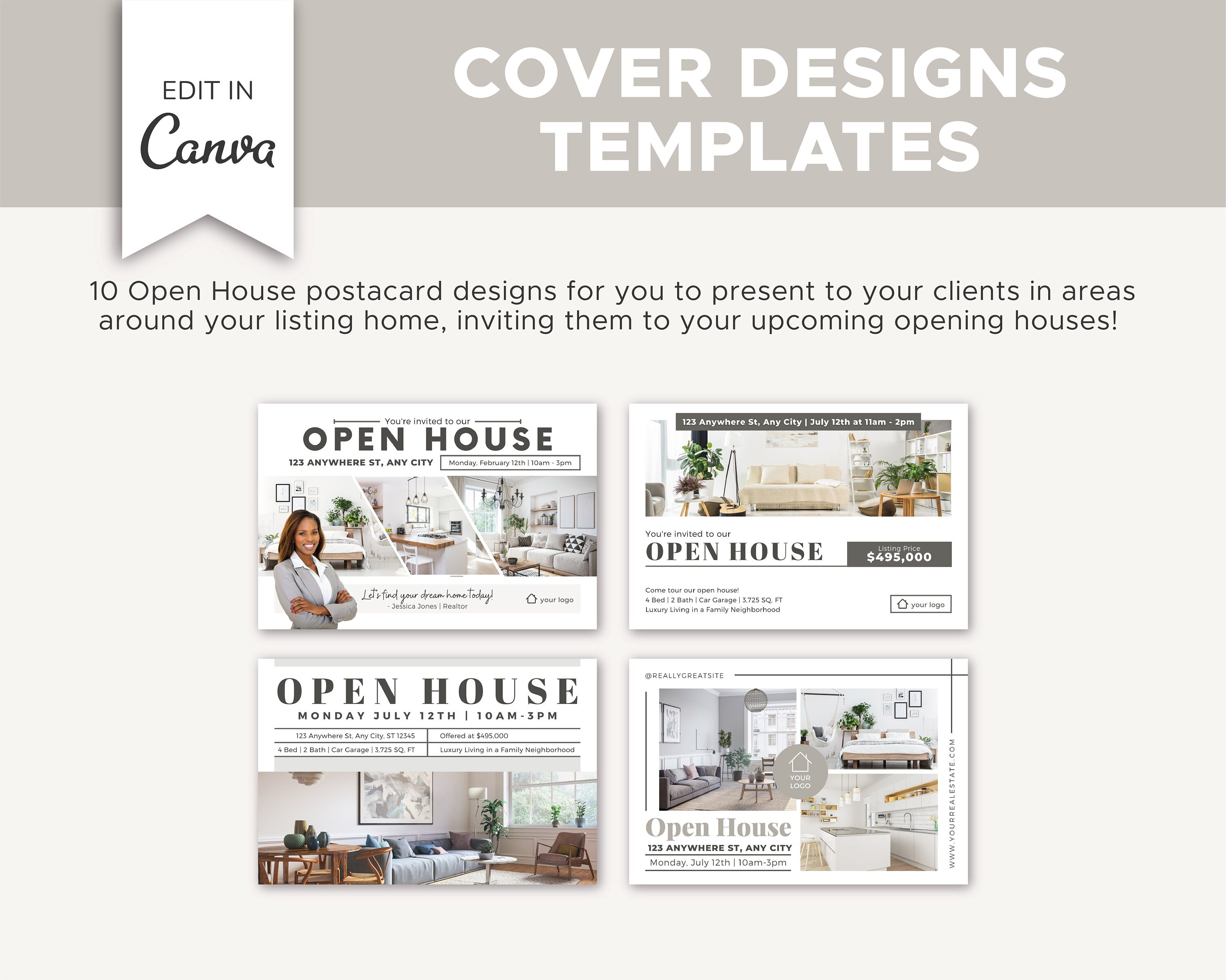 10 Open House Real Estate Postcards | Open House Invitations | Real ...