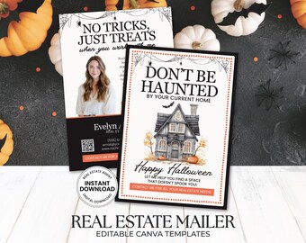 Grund Halloween Postkarte | Makler | Halloween Pop Von | Herbsttasche | Herbst Landschaft Postkarte | Grundbesitz Canvas