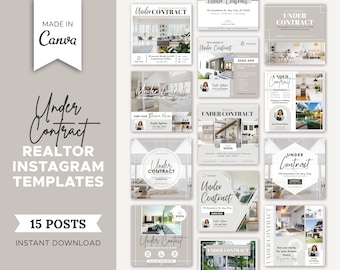 15 Under Contract Realtor Instagram Posts | Real Estate Social Media Templates | Real Estate Marketing | Instagram Post Template
