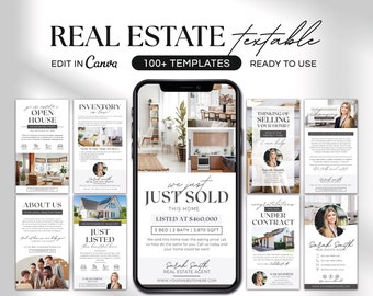 Real Estate Textable Bundle | Textable Real Estate Card Bundle | Real Estate Digital Business Card Bundle | Realtor Text Message Templates