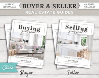Real Estate Buyer and Seller Guide | Real Estate Marketing | Listing Presentation | Realtor Buyer & Seller Packet | Canva | Printable
