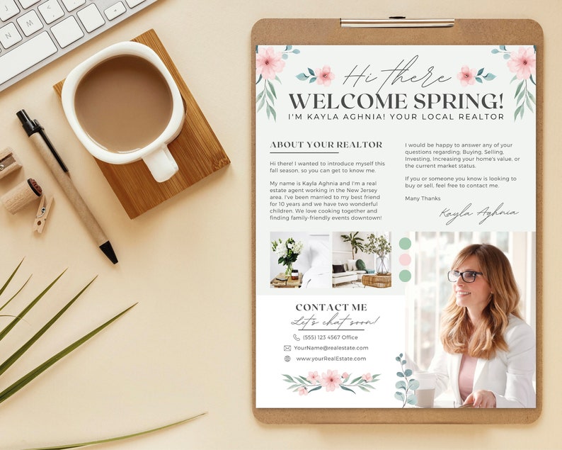 Spring Real Estate Flyer Realtor Hello Neighbor Letter - Etsy
