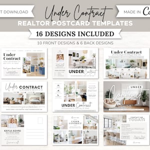 10 Under Contract Real Estate Postcards | Postcard Bundle Template | Real Estate Farming | Real Estate Marketing | Contract Postcard | Canva