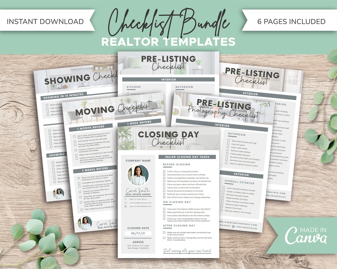 Real Estate Checklist Bundle | Real Estate Marketing | Real Estate ...
