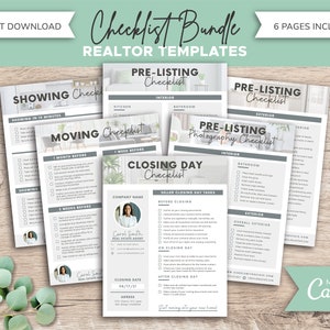 Real Estate Checklist Bundle | Real Estate Marketing | Real Estate Checklist | Realtor Template | Pre-Listing Checklist | Canva Template