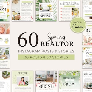 Real Estate Spring Instagram Posts | Real Estate Social Media | April Posts | Real Estate Marketing | Instagram Template | Easter | Canva