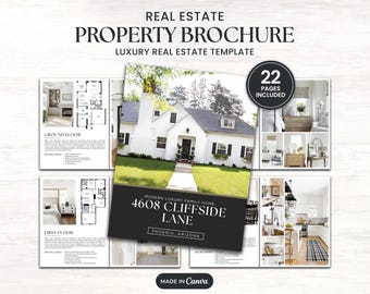 Luxury Real Estate Property Brochure | Property Presentation for Real Estate Marketing | Open House Brochure Canva Template