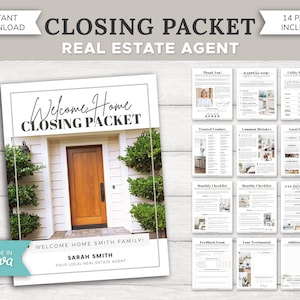 Real Estate Closing Packet | New Home Guide | Real Estate Marketing | Client Exit Packet Template | Home Buyer | Closing Gift | Canva