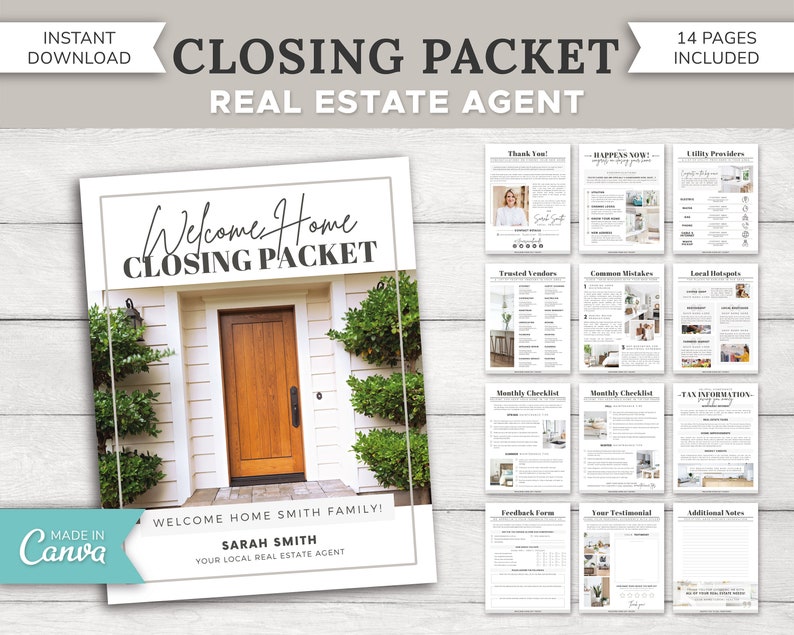 Real Estate Closing Packet New Home Guide Real Estate Etsy