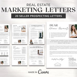 Lot de modèles de marketing immobilier | Marketing immobilier | Lettres immobilières | Lettre d'agriculture de luxe | Présentation de l'agent | Modèle de toile