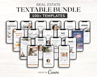 Real Estate Digital Business Card Bundle | Textable Prospecting Cards | Real Estate Text Message | Real Estate Marketing | Canva Template