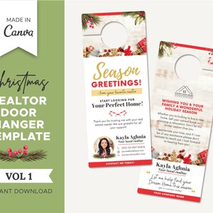 Winter Real Estate Door Hanger | Realtor DoorKnocking | Real Estate Farming | Real Estate Marketing | Neighborhood Flyer | Realtor Christmas